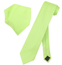 Extra Lime Green Pink Tie Set | Solid Lime Green Color XL NeckTie