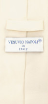 Vesuvio Napoli NeckTie Solid EXTRA LONG CREAM Off-White Color Men's XL Neck Tie