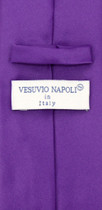 Vesuvio Napoli Solid EXTRA LONG PURPLE INDIGO NeckTie Handkerchief Neck Tie Set