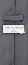 Vesuvio Napoli Solid EXTRA LONG CHARCOAL GREY NeckTie Handkerchief Neck Tie Set