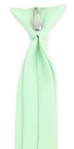 Vesuvio Napoli Boys Clip-On NeckTie Solid Laurel Green Youth Tie