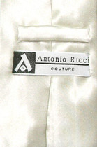 Antonio Ricci NeckTie Solid CREAM Off-White Bone Color Men's Neck Tie