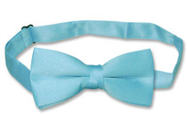 Covona Boys Bow Tie Solid Turquoise Blue Color BowTie