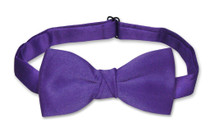 Covona Boys Bow Tie Solid Purple Indigo Color BowTie