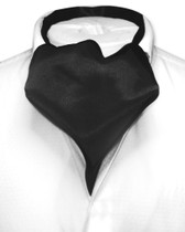 Black Cravat Tie | Mens Biagio Solid Black Ascot Cravat Necktie