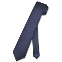 Biagio 100% Silk Narrow NeckTie Skinny Navy Blue Color Mens Neck Tie