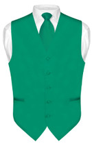 Emerald Green Vest And Neck Tie | Mens Formal Dress Vest & Tie Set