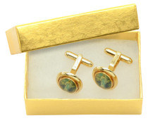 Gold-Tone CuffLinks Oval Shape Virgin Mary Men's Cuff Links