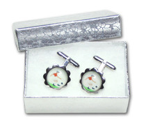 Silver-Tone Mens Cuff Links Soccer Player CuffLinks