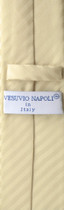 Vesuvio Napoli Skinny NeckTie Egg Yolk Cream Striped 2.5" Neck Tie Handkerchief
