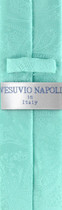 Vesuvio Napoli Skinny NeckTie Aqua Green Paisley Mens 2.5" Neck Tie Handkerchief