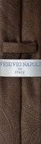 Vesuvio Napoli Skinny NeckTie Dark Brown Paisley Mens 2.5" Neck Tie Handkerchief