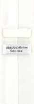 Biagio 100% Silk Skinny NeckTie Off-White Ivory Mens 2.5" Neck Tie Handkerchief