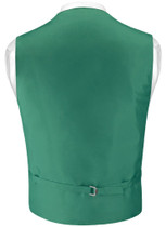 Men's Dress Vest & Skinny NeckTie Solid Emerald Green Color 2.5" Neck Tie Set