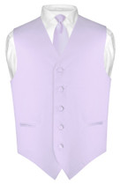 Mens Dress Vest Skinny NeckTie Lavender Purple Neck Tie Set