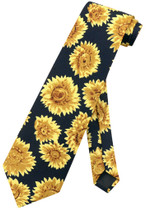 Sunflowers Men's NeckTie | Sun Flowers Black Back Mens Neck Tie