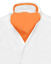 Orange Cravat Tie | Vesuvio Napoli Mens Solid Color Ascot Cravat Tie