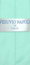 Vesuvio Napoli Boy's CLIP-ON NeckTie Solid AQUA GREEN Color Youth Neck Tie