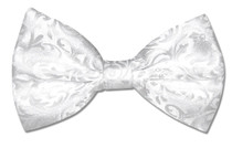 Antonio Ricci BOWTie WHITE Paisley Design Men's Bow Tie for Tuxedo or Suit