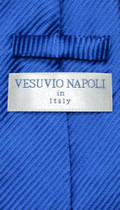 Vesuvio Napoli NeckTie Royal Blue Horizontal Stripe Design Men's Neck Tie