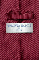 Vesuvio Napoli NeckTie Burgundy Red Horizontal Stripe Design Men's Neck Tie