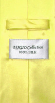 Biagio 100% SILK Solid YELLOW Color NeckTie & Handkerchief Men's Neck Tie Set