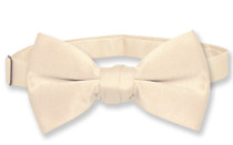 Vesuvio Napoli Boys BowTie Solid Light Brown Color Youth Bow Tie