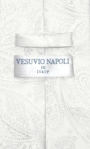 Vesuvio Napoli NeckTie OFF-WHITE Color Paisley Design Men's Neck Tie