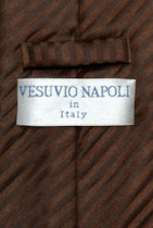 Vesuvio Napoli NeckTie CHOCOLATE BROWN Vertical Stripes Design Men's Neck Tie