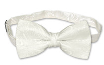 Covona Collection BowTie Solid Off-White Paisley Mens Bow Tie