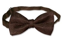 Covona Collection BowTie Solid Chocolate Brown Paisley Mens Bow Tie