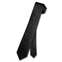 Narrow NeckTie Skinny Black DESIGN Color Mens Neck Tie