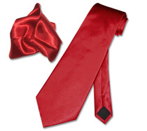Solid CRANBERRY Dark Red Color NeckTie Handkerchief Mens Neck Tie Set