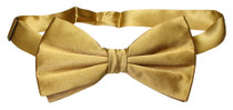 Gold Color Bow Tie | Mens Solid Gold Color Silk Bow Tie