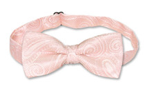 Covona Boys Paisley Bow Tie Solid Peach Color BowTie