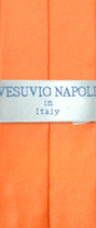 Vesuvio Napoli Boy's CLIP-ON NeckTie Solid ORANGE Color Youth Neck Tie