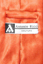 Antonio Ricci Solid ORANGE Color NeckTie & Handkerchief Men's Neck Tie Set