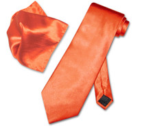 Antonio Ricci Orange Color NeckTie & Handkerchief Mens Neck Tie Set