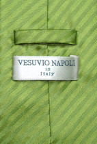 Men's Dress Vest NeckTie SPINACH GREEN Color Vertical Stripe Design Neck Tie Set