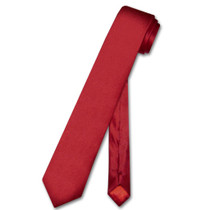 Biagio 100% Silk Narrow NeckTie Skinny Dark Red Color Mens Neck Tie