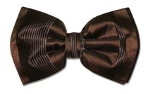 Vesuvio Napoli BOWTIE Dark Brown Woven Striped Design Men's Bow Tie for Suit Tux