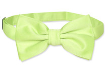 Vesuvio Napoli BowTie Solid Lime Green Color Mens Bow Tie