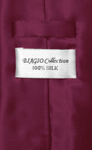 Biagio 100% SILK NeckTie Solid EGGPLANT PURPLE Color Men's Neck Tie