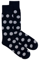 3 Pair of Biagio Solid White Golf Balls Navy Blue Color Men's COTTON Dress SOCKS