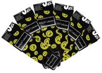 Solid YELLOW SMILEY FACE Black Color Mens Socks | 6 Pair of Biagio Cotton Dress Socks