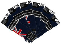 Solid BRITISH Flag UK Navy Blue Color Mens Socks | 6 Pair of Biagio Cotton Dress Socks