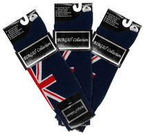 Solid BRITISH Flag Color Mens Socks | 3 Pair of Biagio Cotton Dress Socks