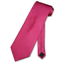 Mens Dress Vest NeckTie Red Violet Color Vertical Striped Neck Tie Set