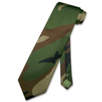 Covona Mens Dark Green Army Camouflage NeckTie Military Neck Tie