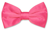 Vesuvio Napoli BOWTIE Solid HOT PINK FUCHSIA Color Men's Bow Tie for Tux or Suit